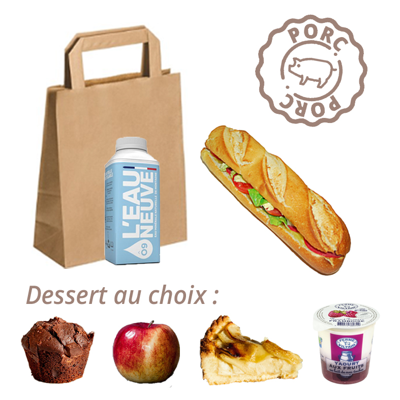 Formule sandwich STANDARD (jambon, crudité)