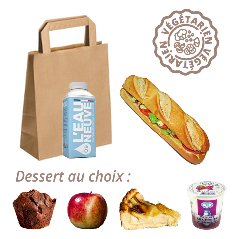 Formule sandwich VÉGÉTARIEN (oeufs, emmental, crudité)